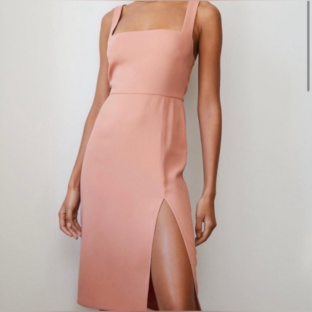 Aritza Babaton pink square neck 90s slip dress